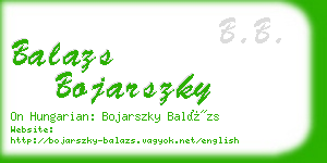 balazs bojarszky business card